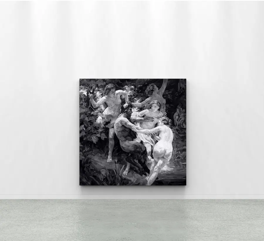 Work hung in a white space